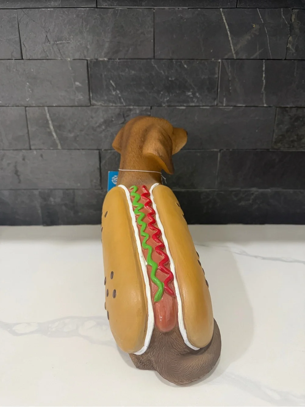 Novelty Dachshund Hot Dog Dog Figurine - Brown